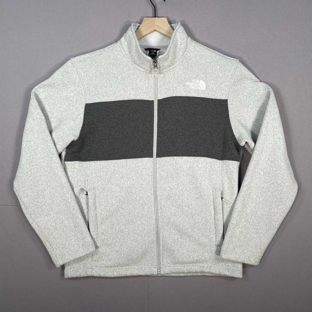 The North Face Gordon Lyons Full Zip Fleece Gray Heavyweight Sweater Size M